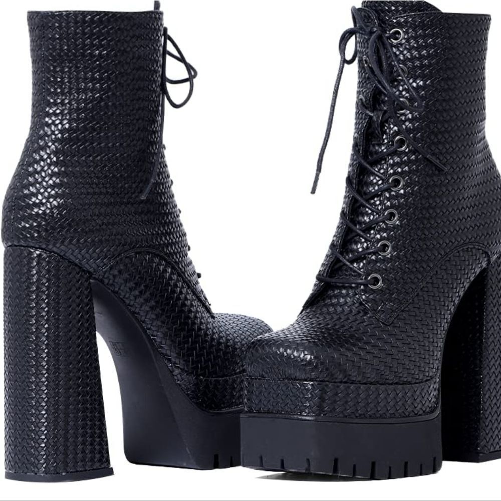 (T-4517) Women's Ankle Boots Platform Sz 38 (7.5-8)